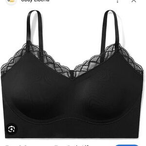 True & Co. black lace triangle bralette